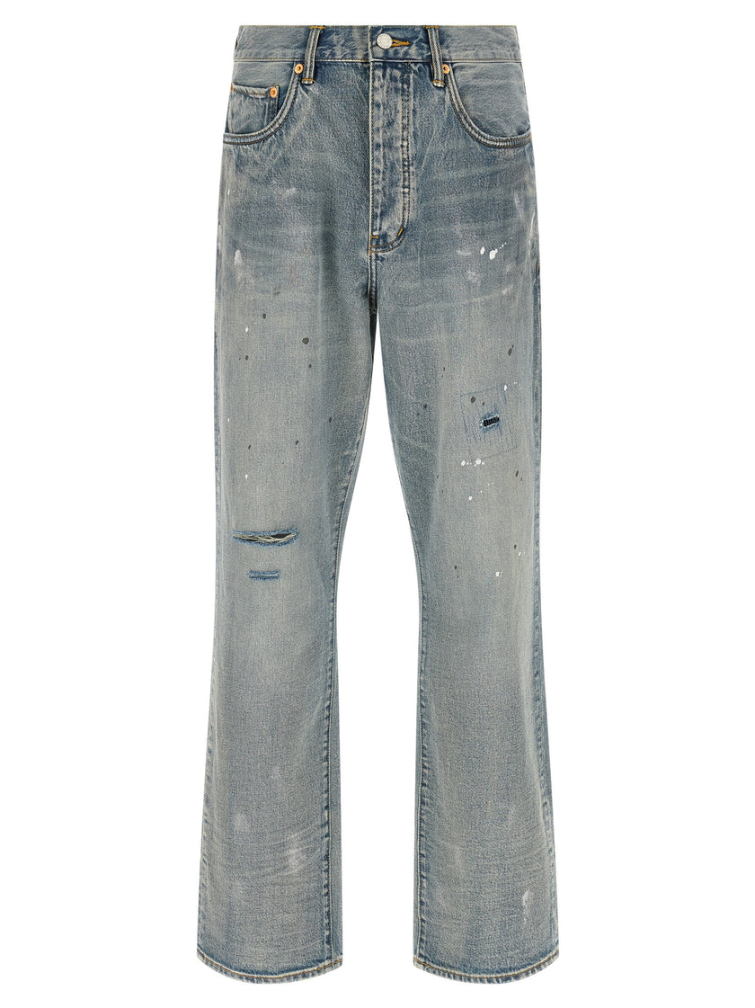 PURPLE Blaue Jeans aus Baumwolle im geraden Schnitt