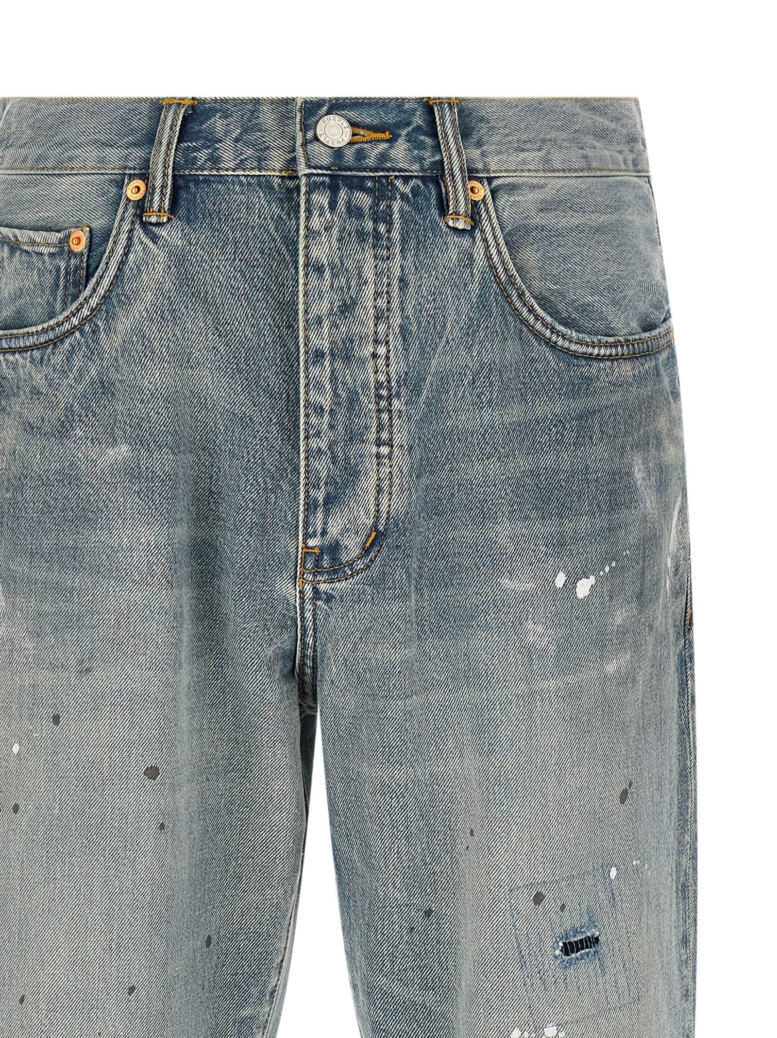 PURPLE Blaue Jeans aus Baumwolle im geraden Schnitt