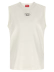 Diesel Weißes ärmelloses Baumwoll-T-Shirt