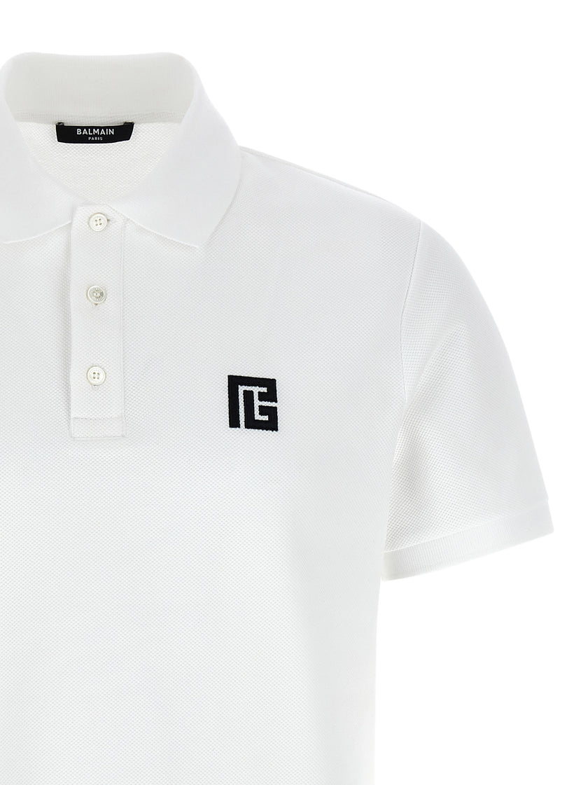 Balmain Bicolor Cotton Polo Shirt