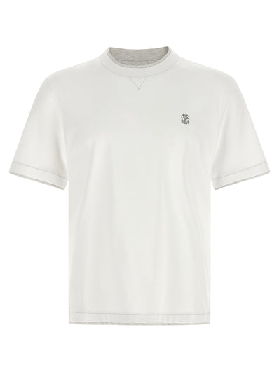 Brunello Cucinelli weißes Baumwoll-T-Shirt