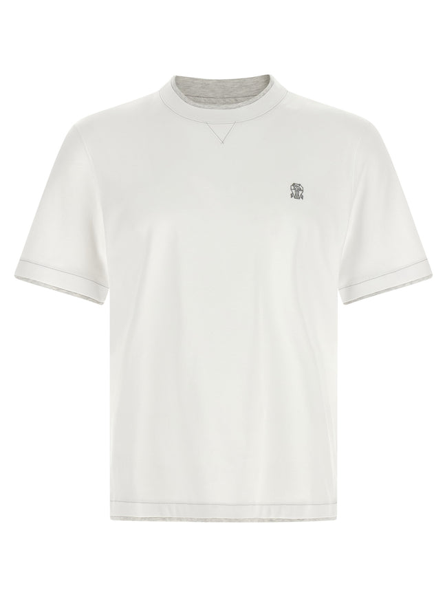 Brunello Cucinelli Weißes Baumwoll-T-Shirt