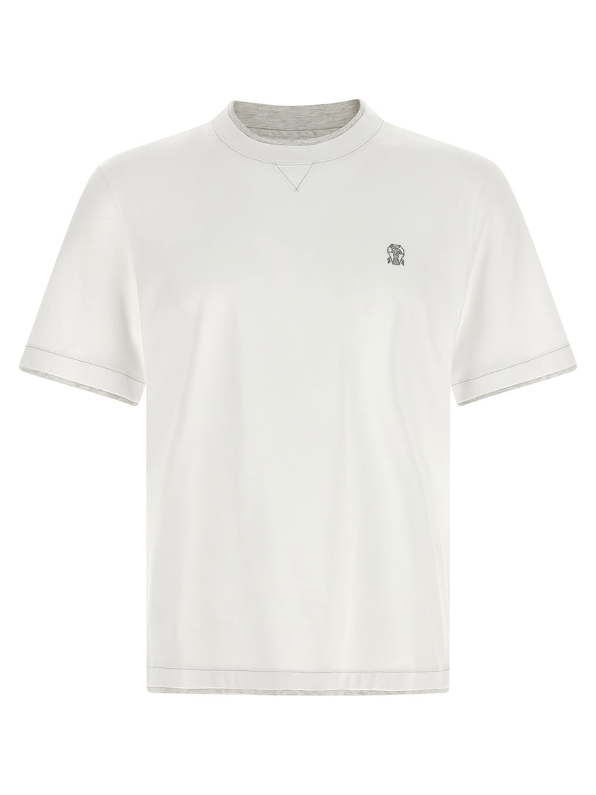 Brunello Cucinelli Weißes Baumwoll-T-Shirt