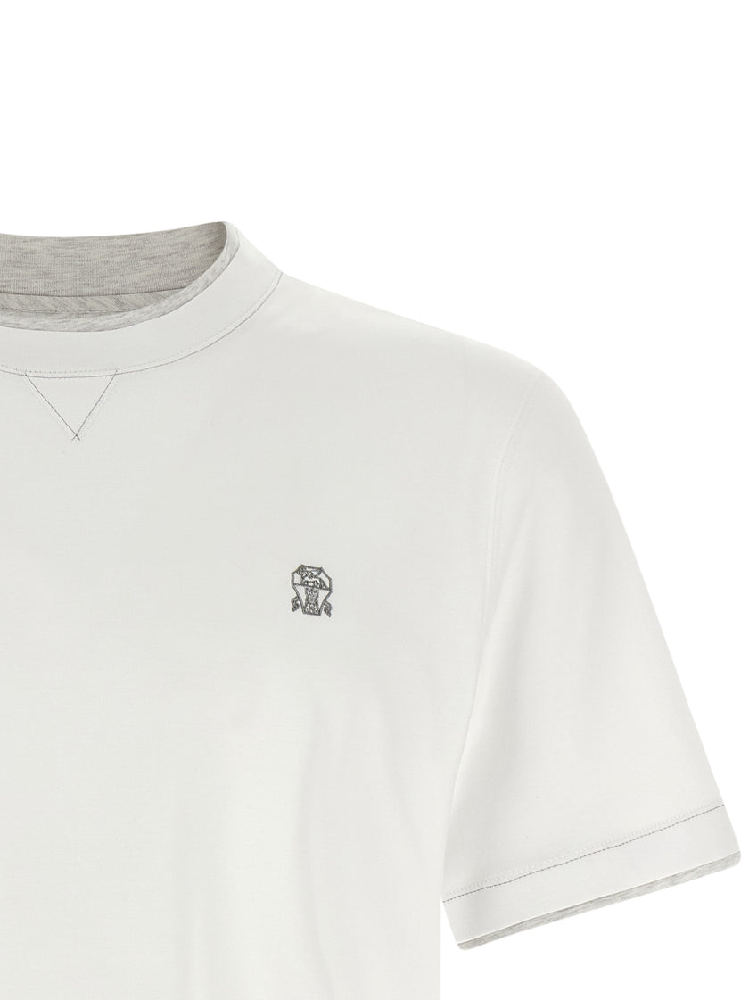 Brunello Cucinelli Weißes Baumwoll-T-Shirt