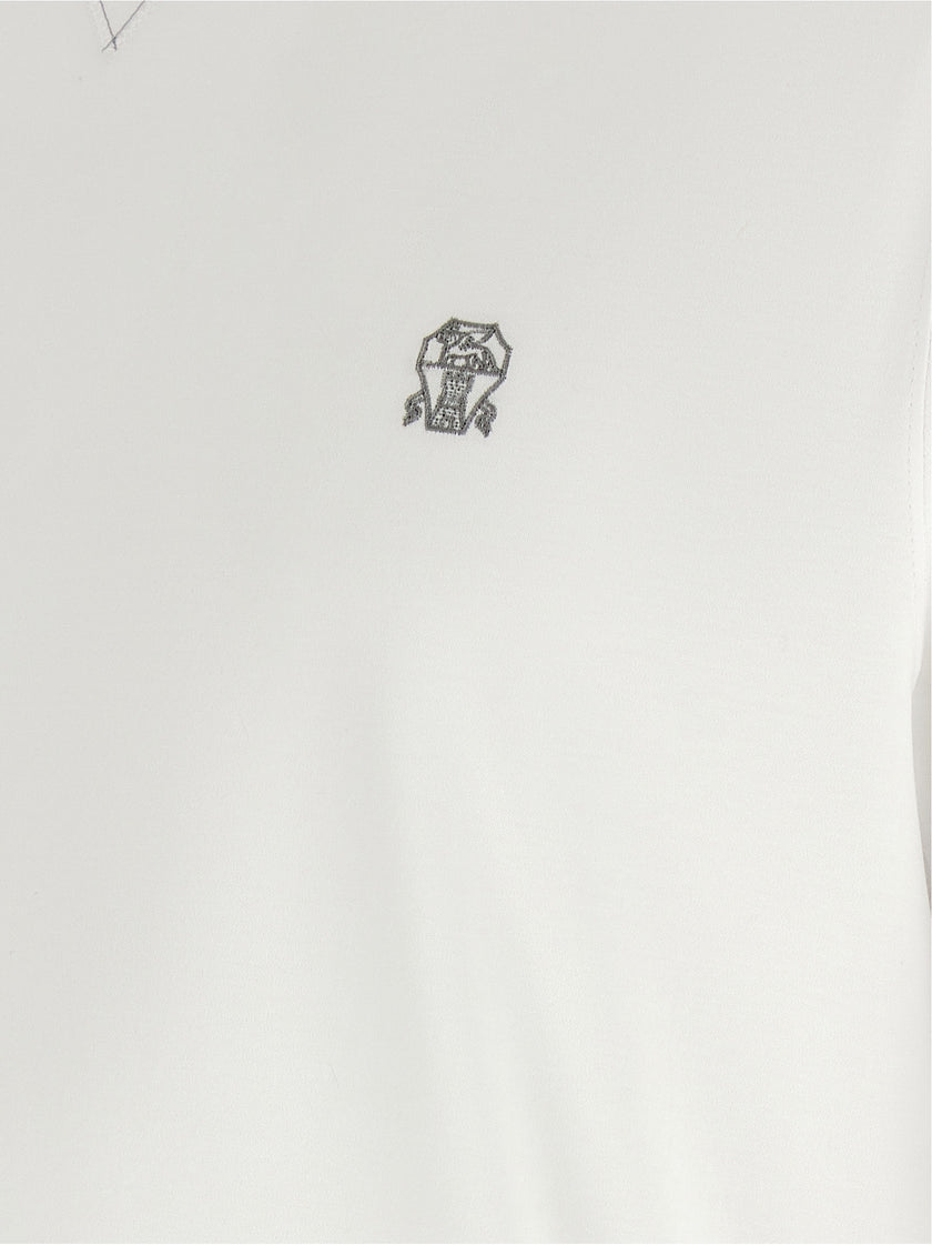 Brunello Cucinelli Weißes Baumwoll-T-Shirt