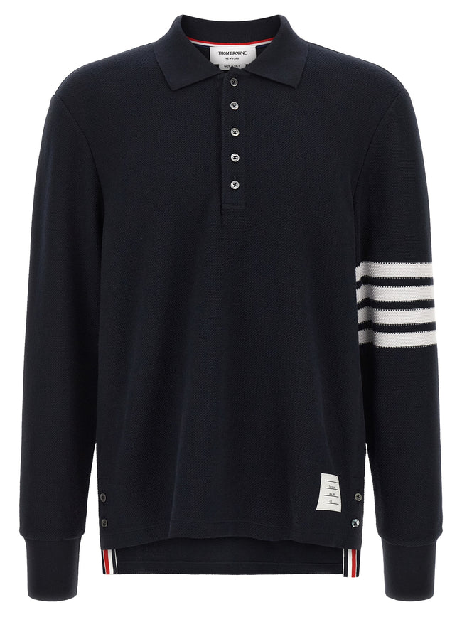 Thom Browne Blaues Baumwoll-Polohemd