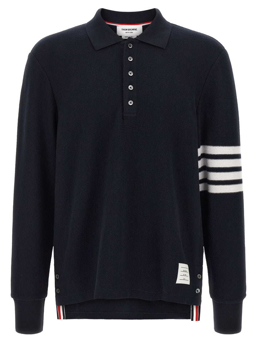 Thom Browne Blaues Baumwoll-Polohemd
