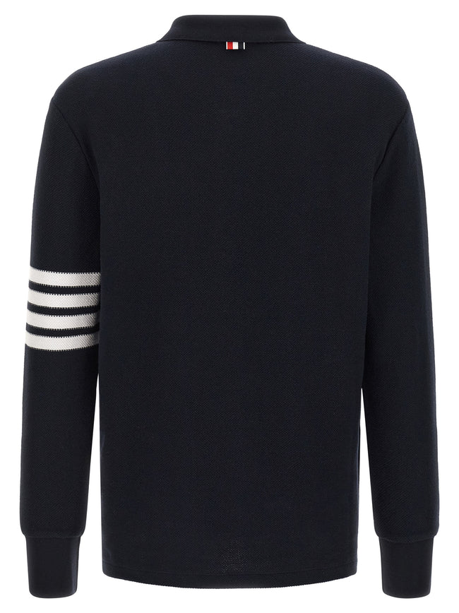 Thom Browne Blaues Baumwoll-Polohemd