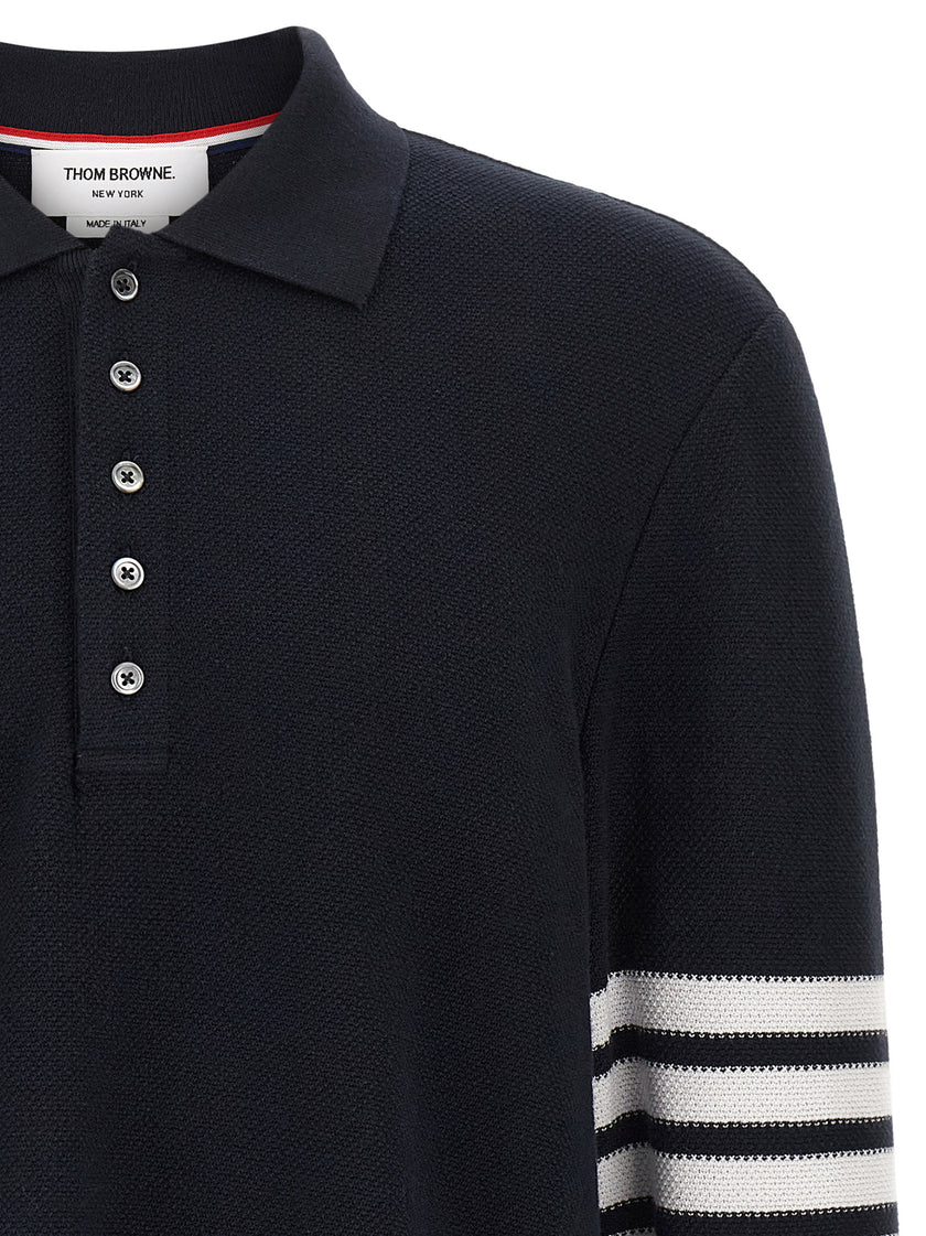Thom Browne Blaues Baumwoll-Polohemd