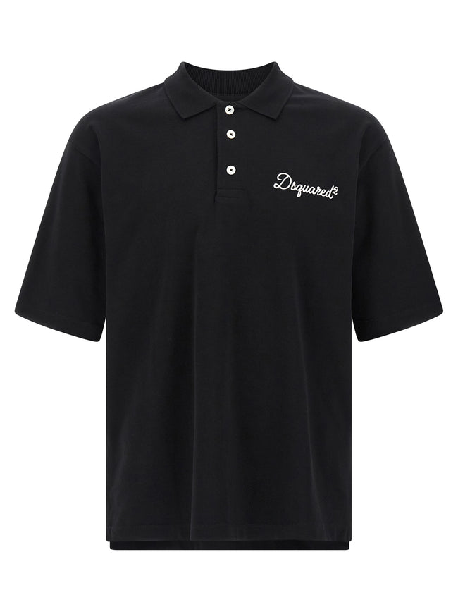 Dsquared² Schwarzes Baumwoll-Poloshirt