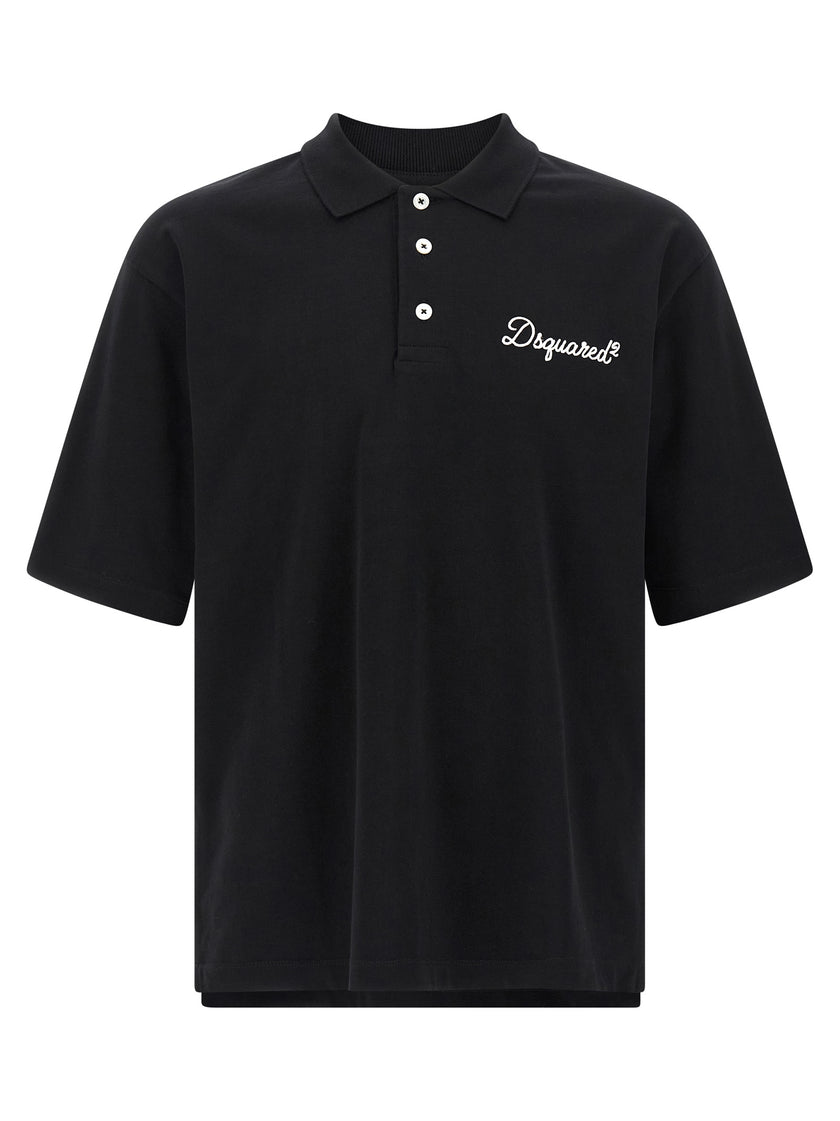 Dsquared² Schwarzes Baumwoll-Poloshirt