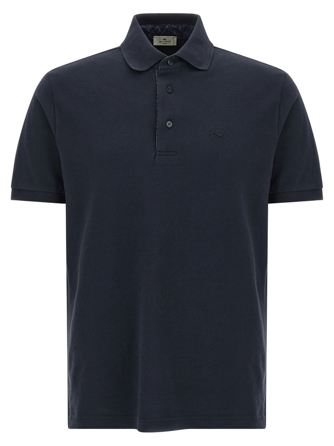 Etro Blaues Baumwoll-Polohemd