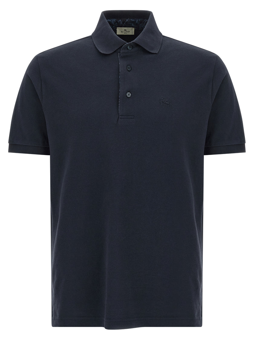 Etro Blaues Baumwoll-Polohemd