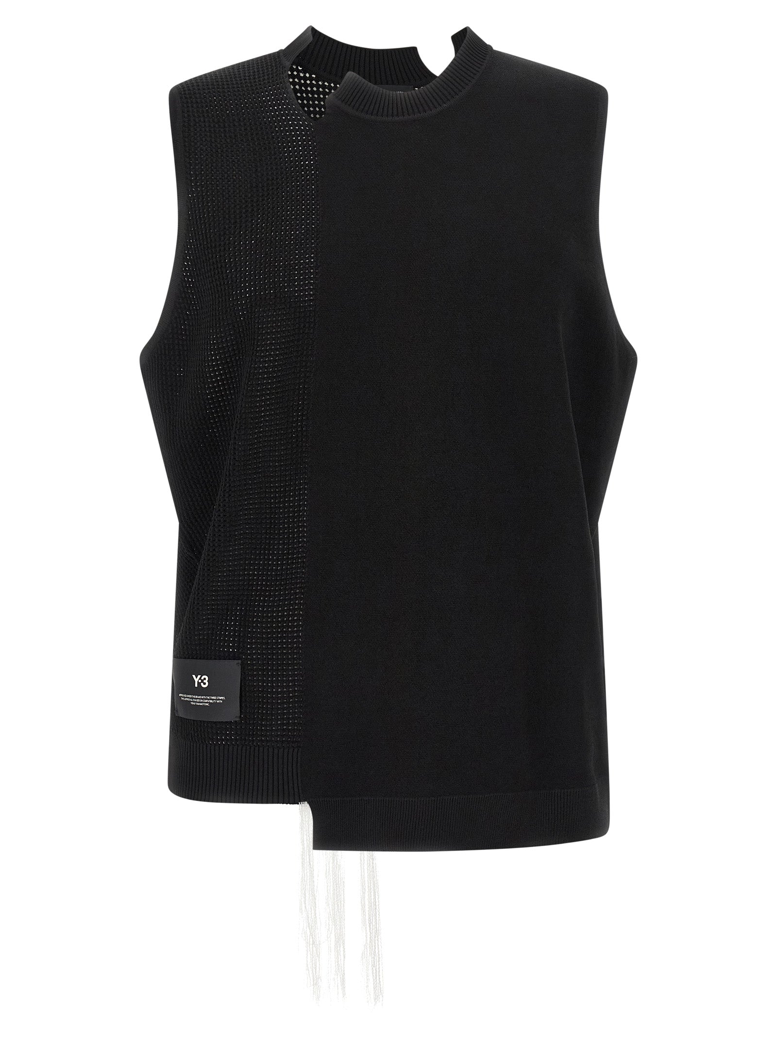 Y-3 Schwarze ärmellose Weste aus Viskose