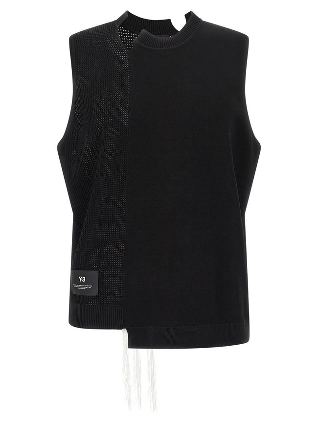 Y-3 Schwarze ärmellose Weste aus Viskose