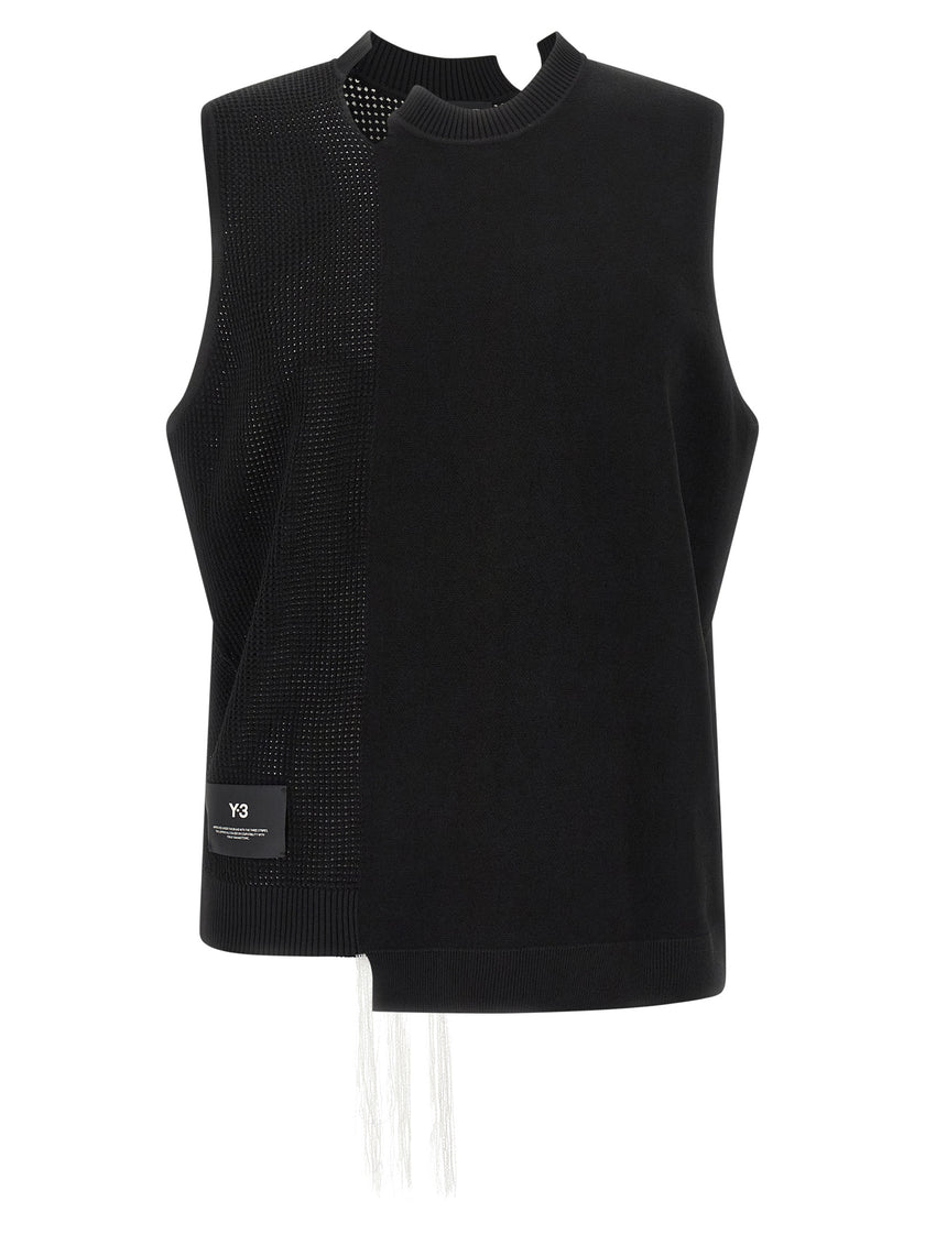 Y-3 Schwarze ärmellose Weste aus Viskose