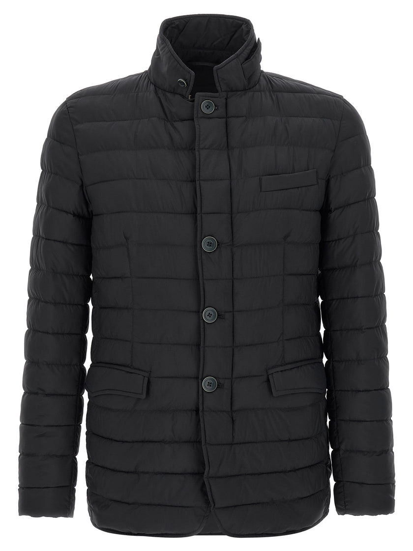 Herno Blaue Polyamid-Jacke in voller Länge