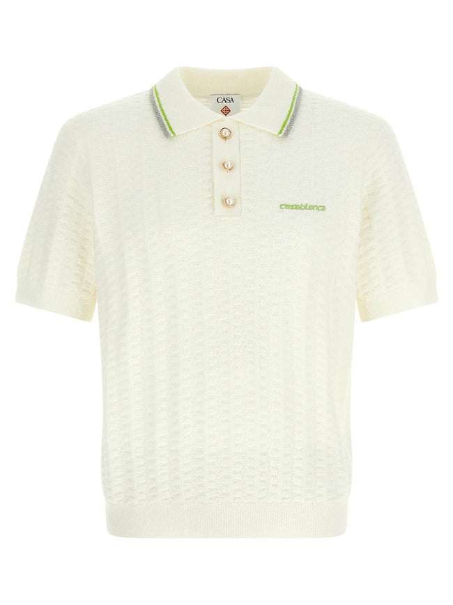 Casablanca Weißes Poloshirt aus Baumwolle