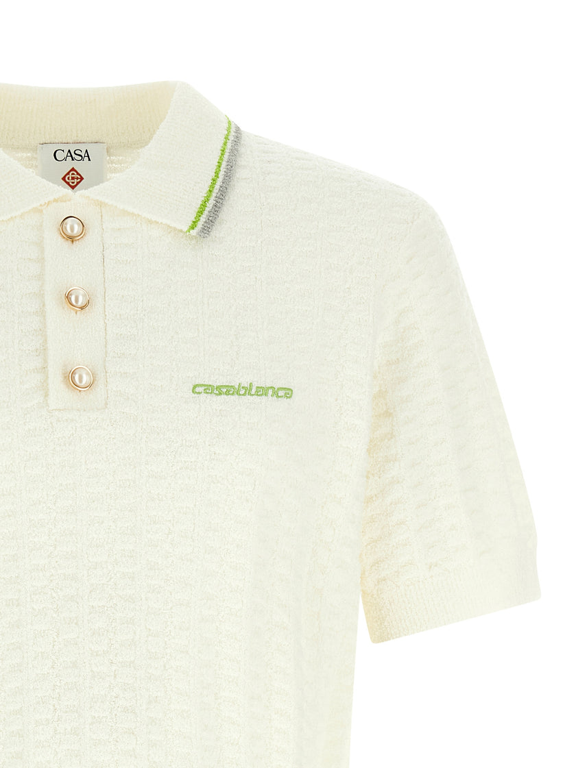 Casablanca Weißes Poloshirt aus Baumwolle