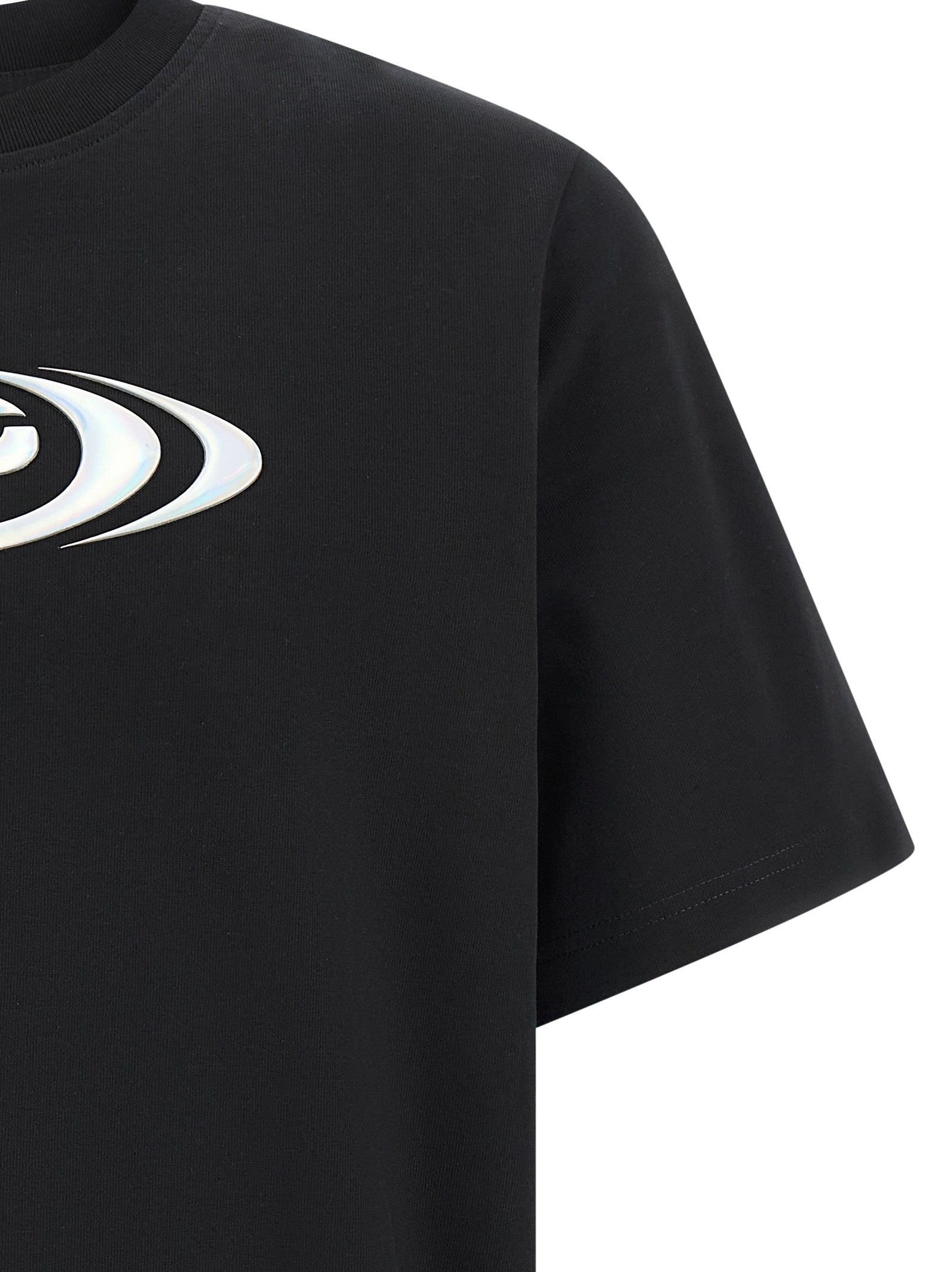 Casablanca Schwarzes Bio-Baumwoll-T-Shirt