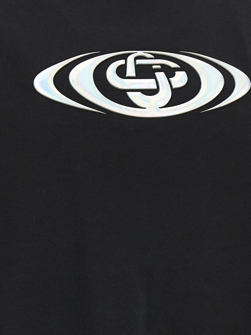Casablanca Schwarzes Bio-Baumwoll-T-Shirt