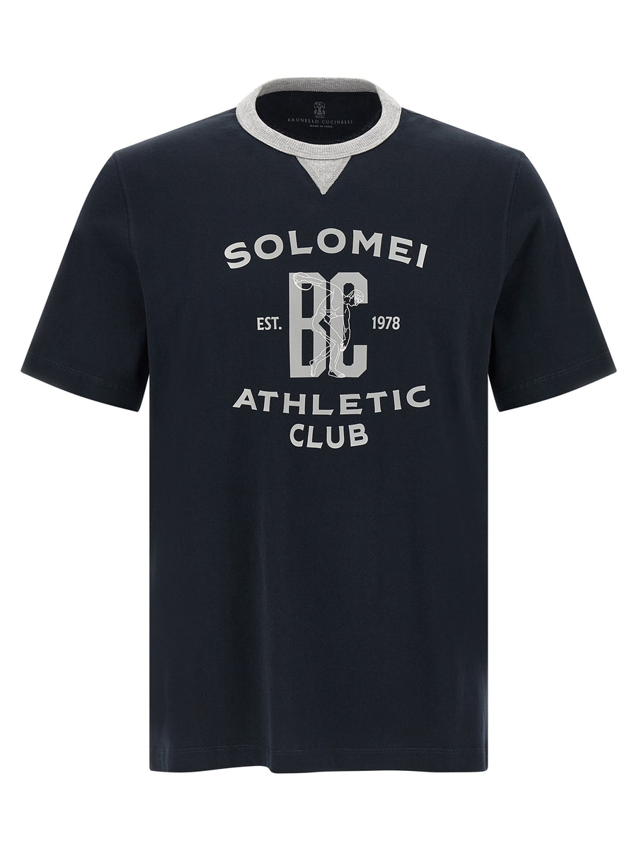 Brunello Cucinelli Blue Cotton T-Shirt