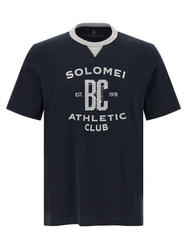 Brunello Cucinelli Blaues Baumwoll-T-Shirt