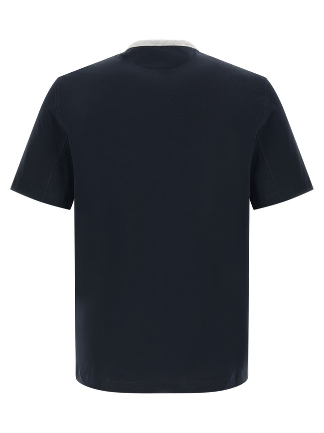 Brunello Cucinelli Blaues Baumwoll-T-Shirt
