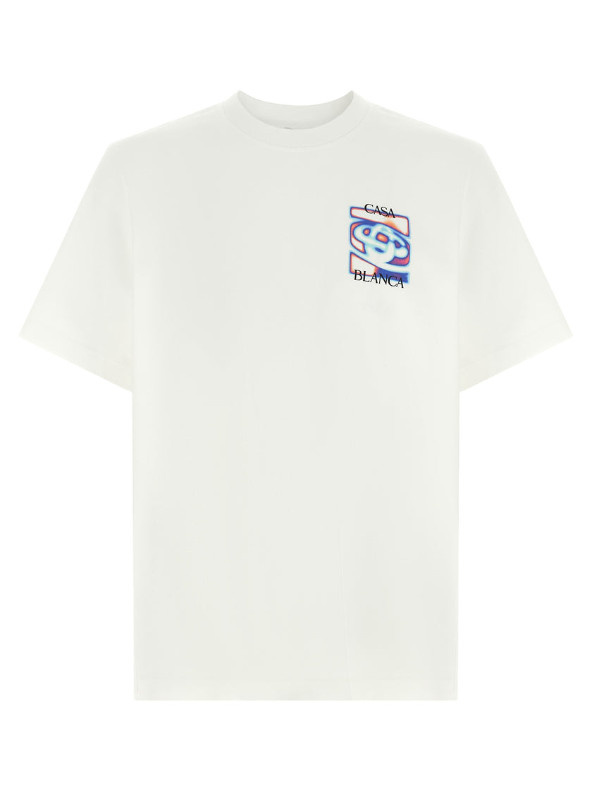 Casablanca Weißes T-Shirt aus Bio-Baumwolle