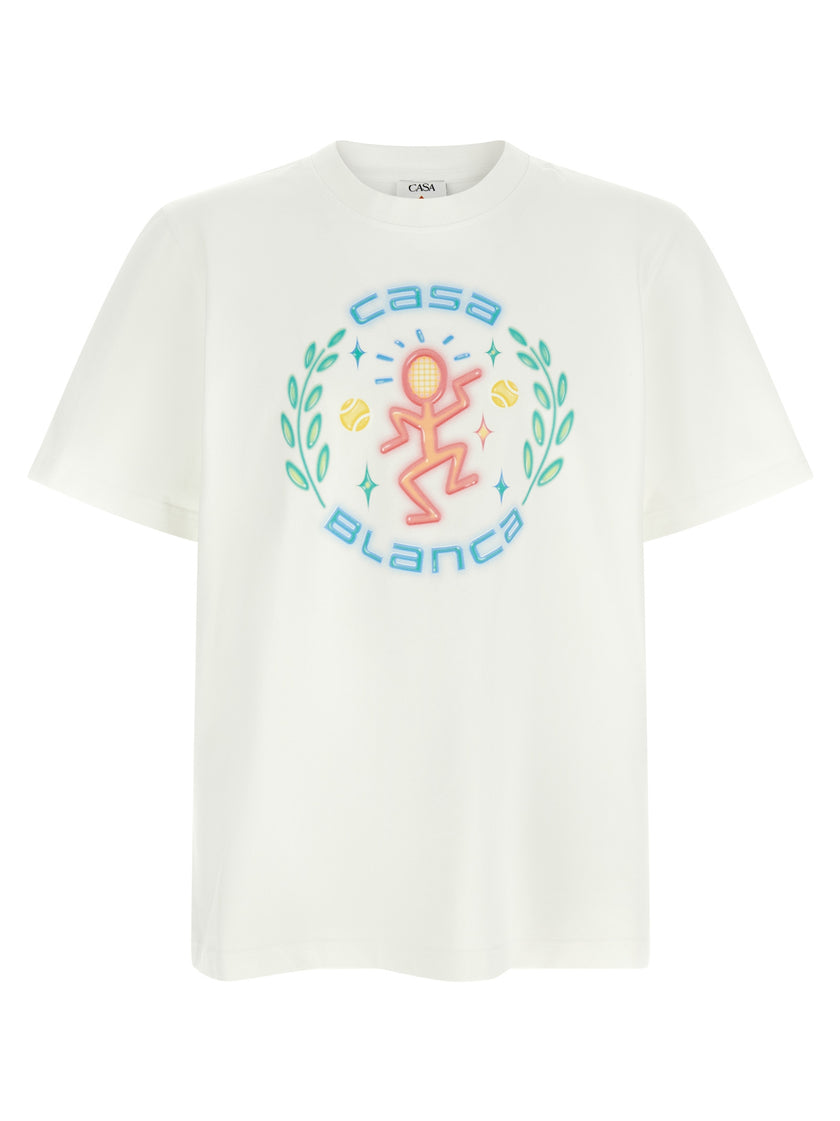 Casablanca Weißes T-Shirt aus Bio-Baumwolle