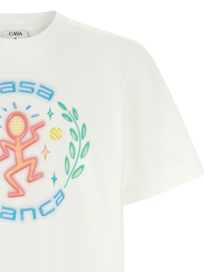 Casablanca Weißes T-Shirt aus Bio-Baumwolle