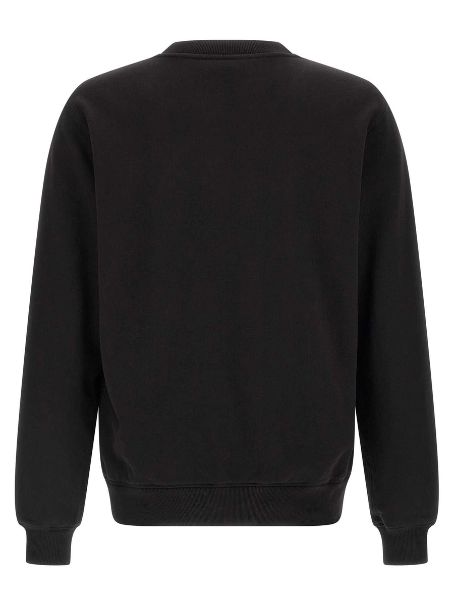 Dolce & Gabbana schwarzes Baumwoll-Sweatshirt mit DG-Logo und Rundhalsausschnitt