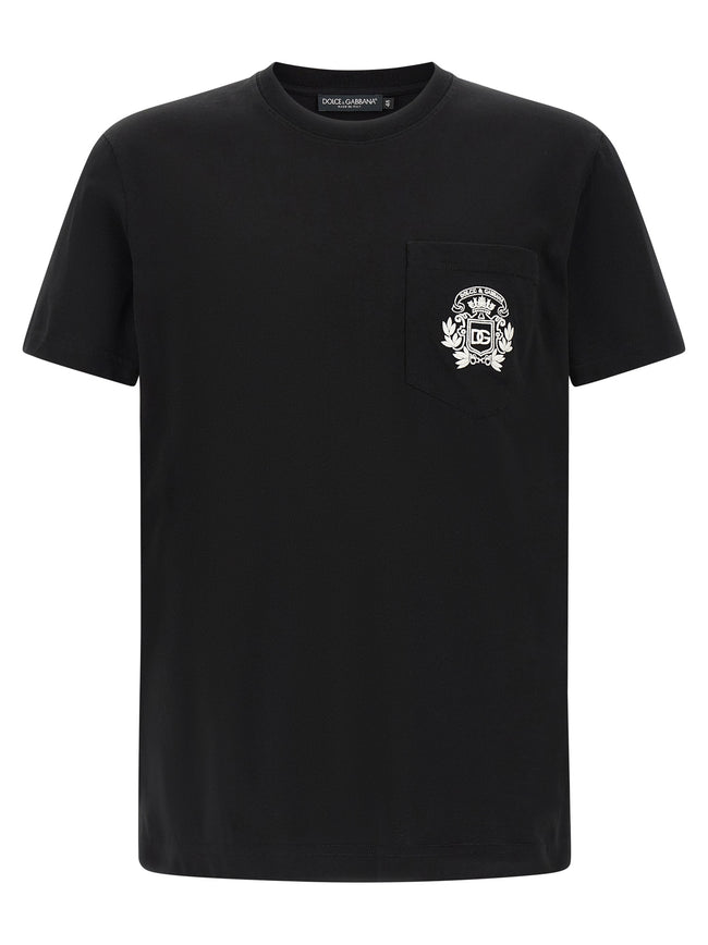 Dolce & Gabbana Schwarzes Baumwoll-T-Shirt