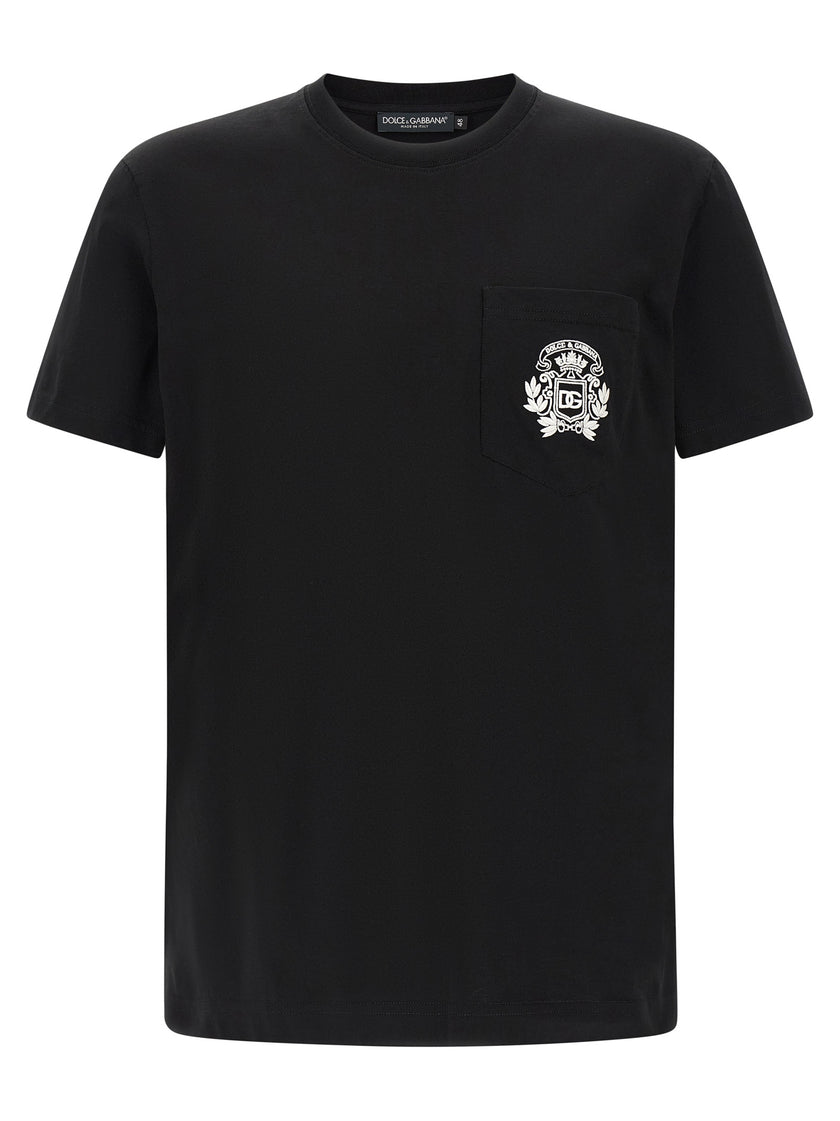 Dolce & Gabbana Schwarzes Baumwoll-T-Shirt