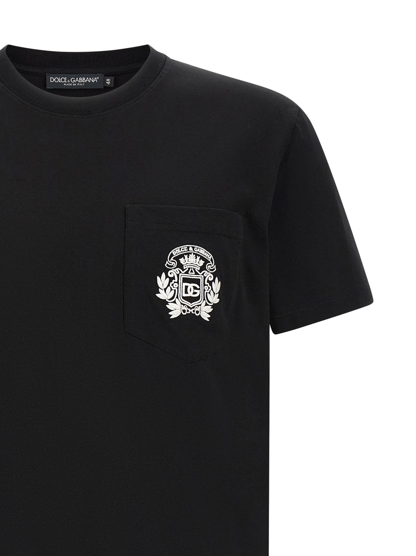 Dolce & Gabbana Schwarzes Baumwoll-T-Shirt