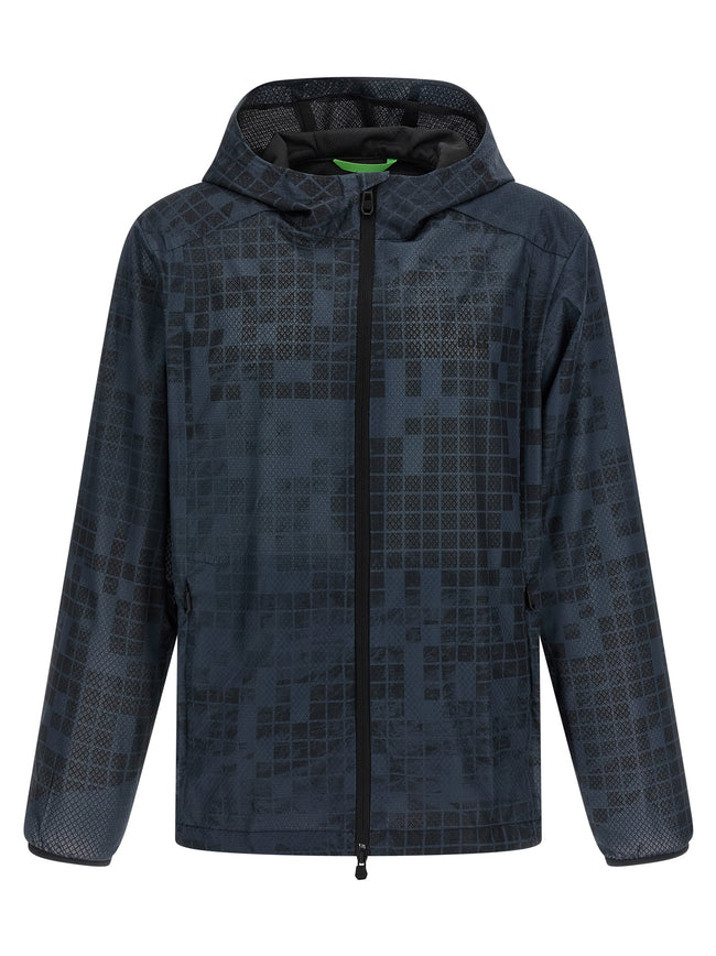 Hugo Boss Blaue Gummibeschichtete Jacke