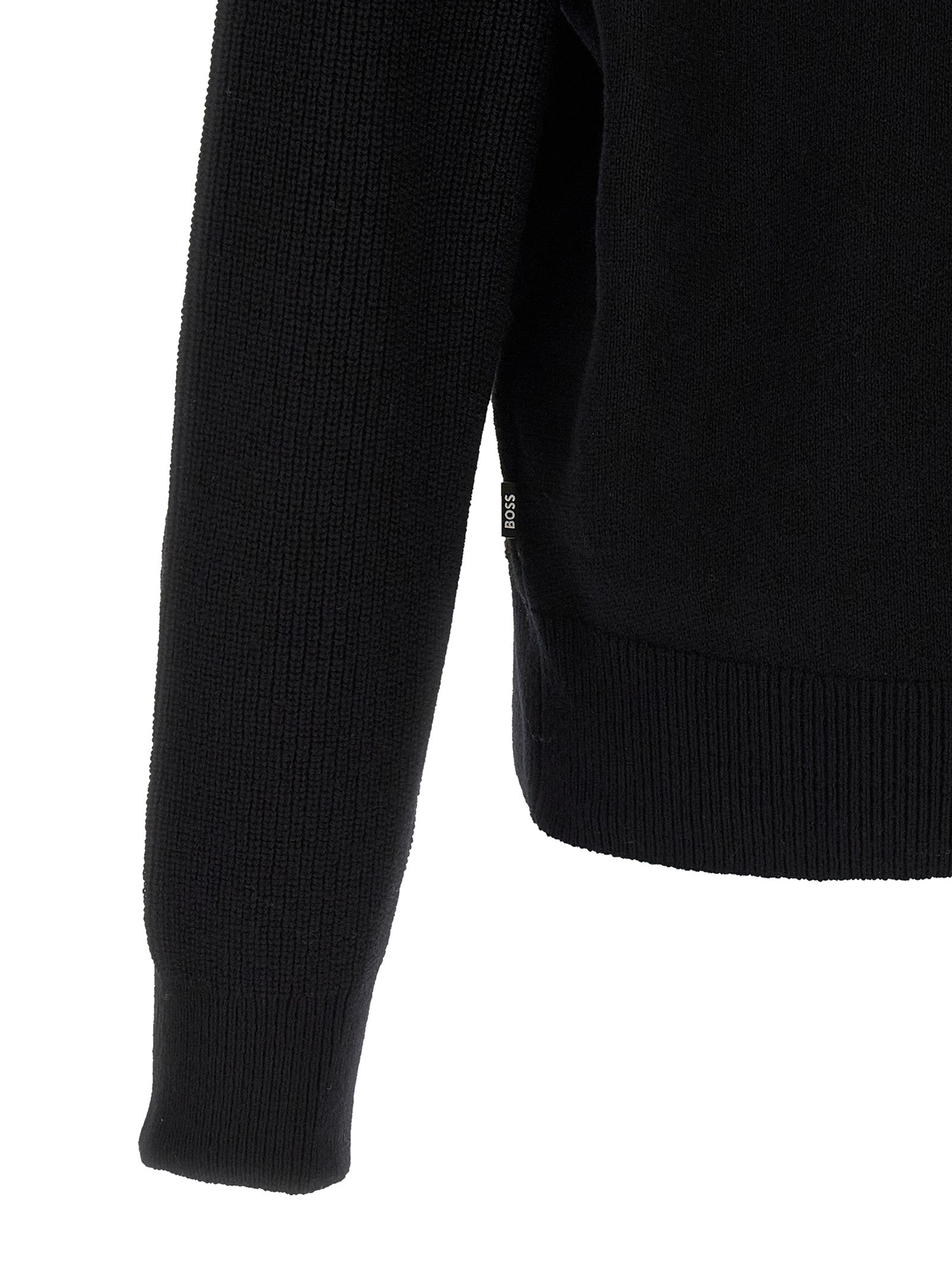 Hugo Boss Schwarzer Cardigan aus Schurwolle