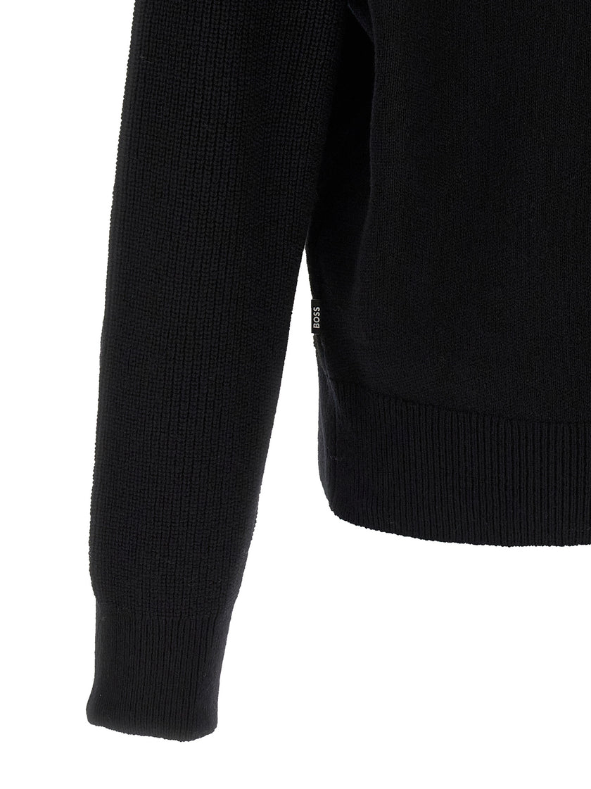 Hugo Boss Schwarzer Cardigan aus Schurwolle