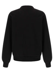 Dolce & Gabbana schwarzer Baumwoll-Sweatshirt mit Lederpatch und Logo-Tag