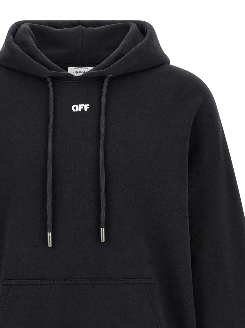 Off-White Schwarzer Baumwoll-Sweatshirt