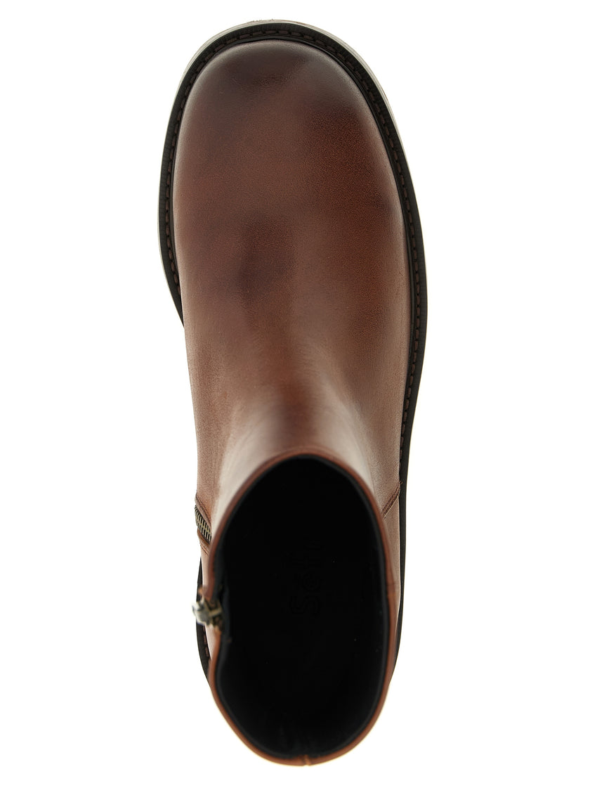 SÉFR Ankle Boots aus braunem Kalbsleder