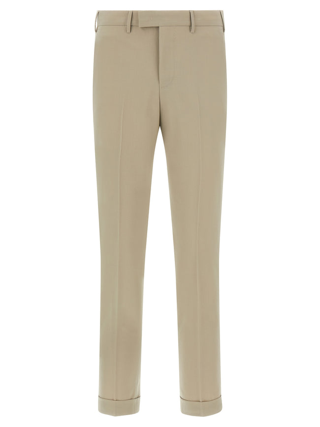 PT Torino Beige Virgin Wool Anzughose