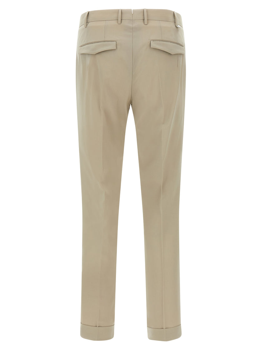 PT Torino Beige Virgin Wool Anzughose