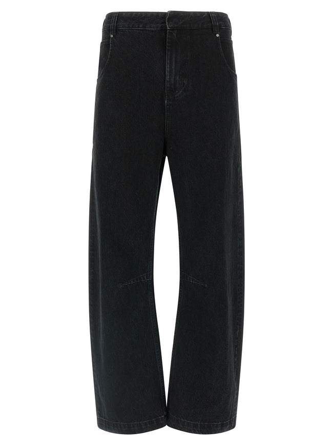 Entire Studios Schwarze Baumwoll-Jeans mit geradem Bein