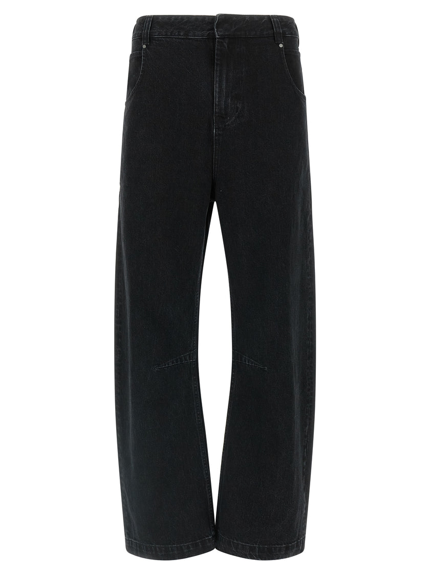 Entire Studios Schwarze Baumwoll-Jeans mit geradem Bein