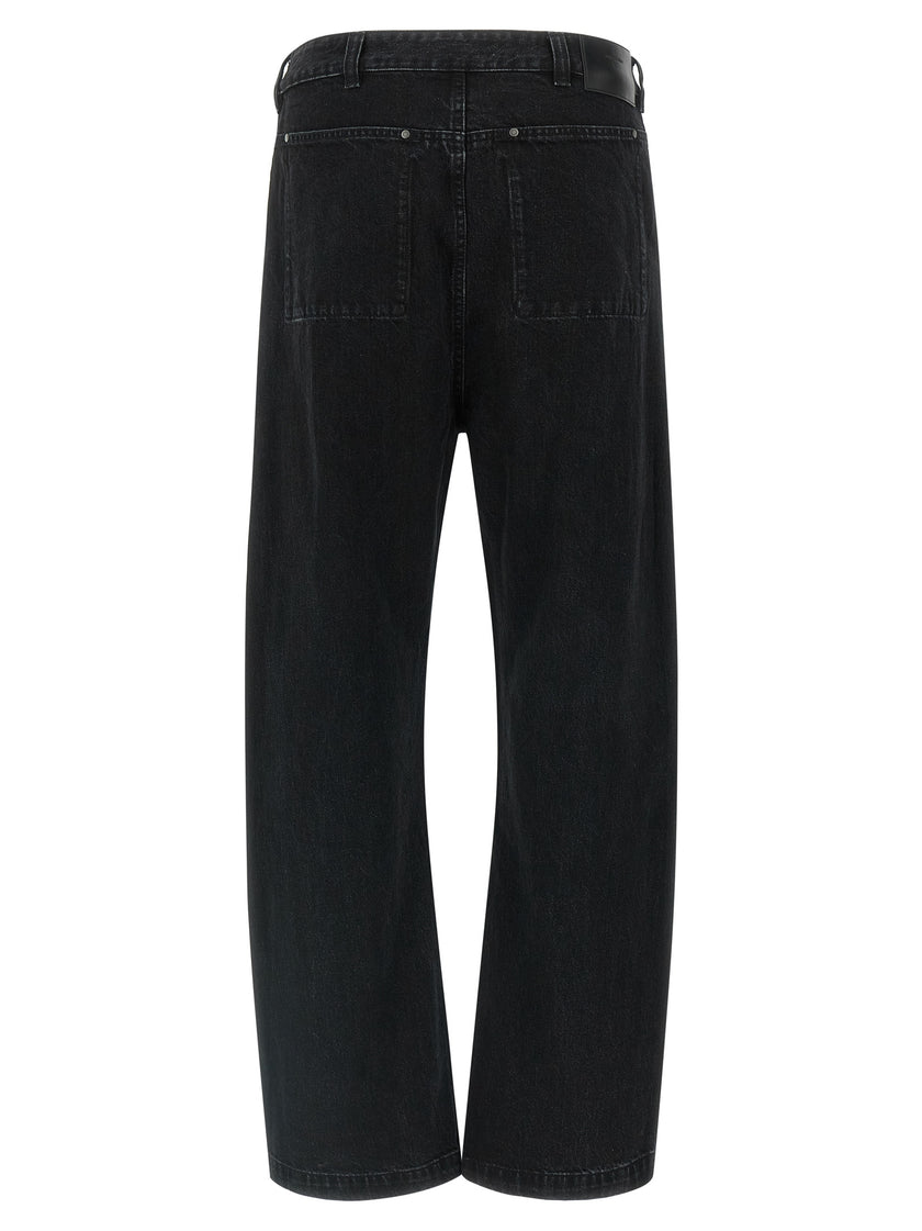Entire Studios Schwarze Baumwoll-Jeans mit geradem Bein