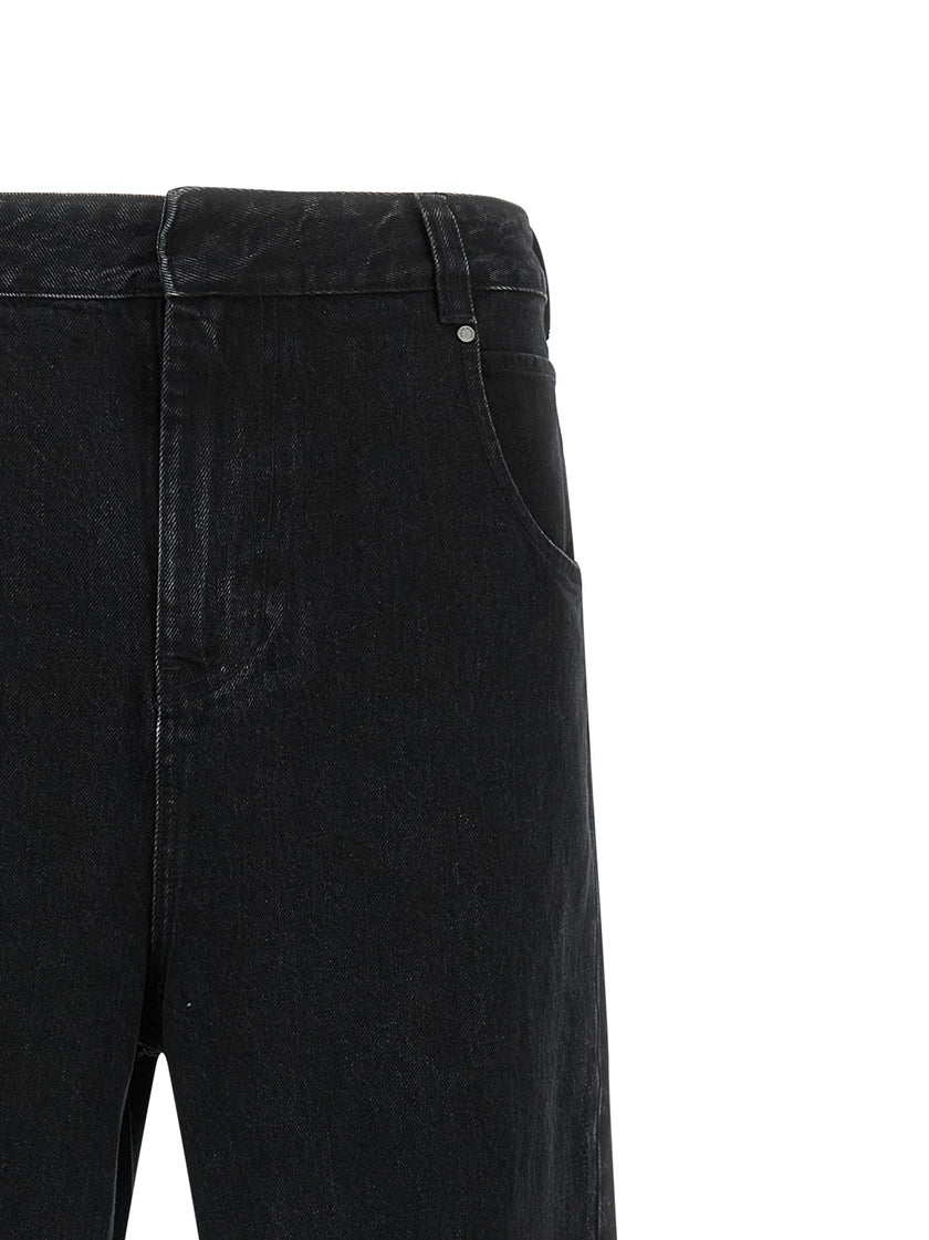 Entire Studios Schwarze Baumwoll-Jeans mit geradem Bein