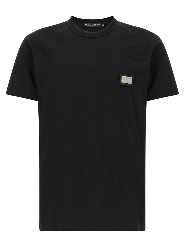 Dolce & Gabbana Schwarzes Baumwoll-T-Shirt