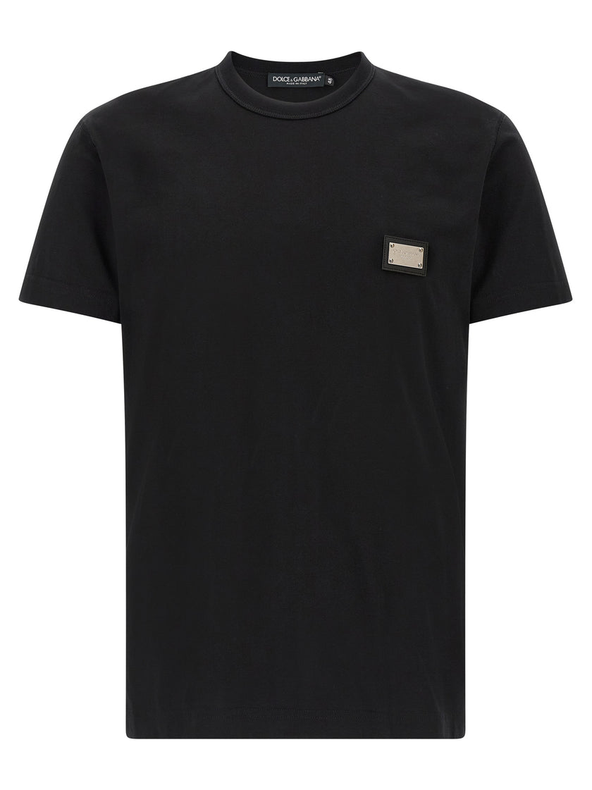 Dolce & Gabbana Schwarzes Baumwoll-T-Shirt