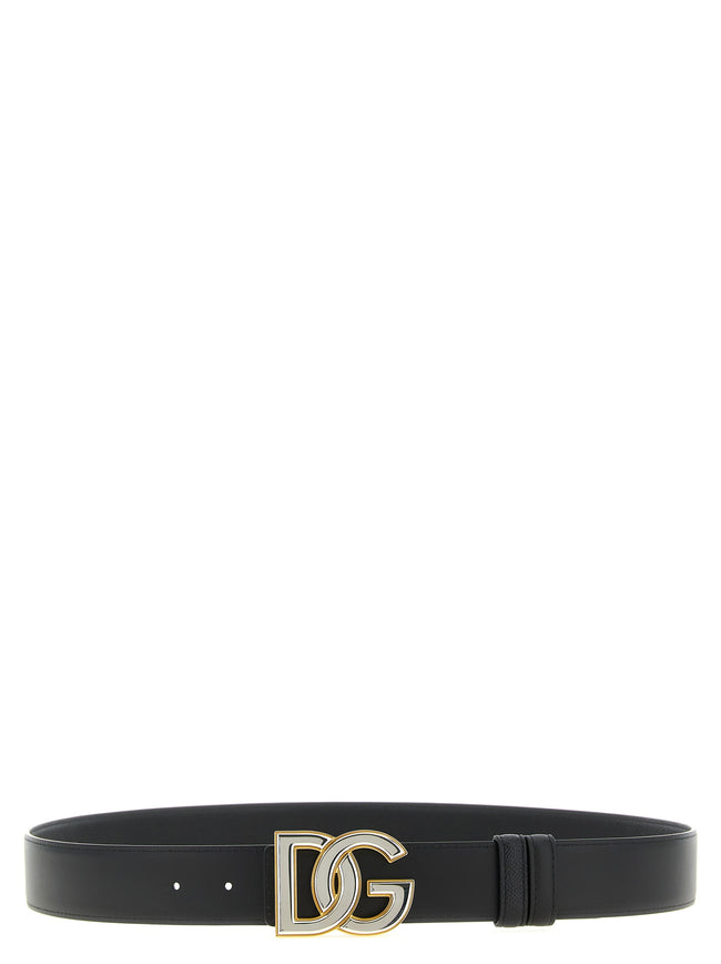 Dolce & Gabbana Schwarzer Kalbsleder Gürtel Regular